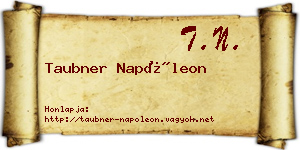 Taubner Napóleon névjegykártya